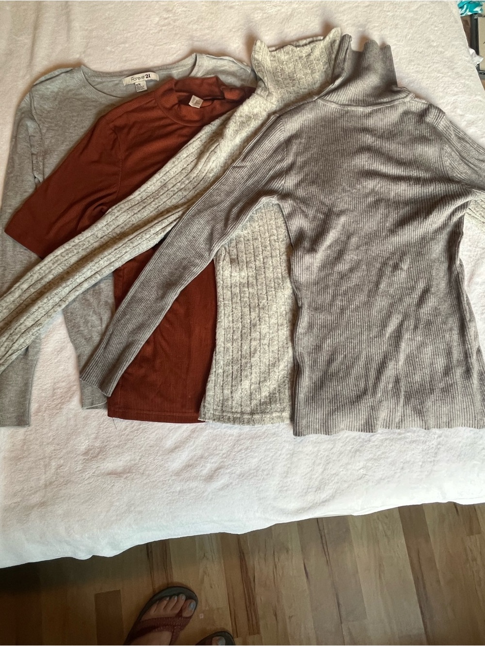 Office Sweaters Set of 4 - Light Gray, off white, and Rust
